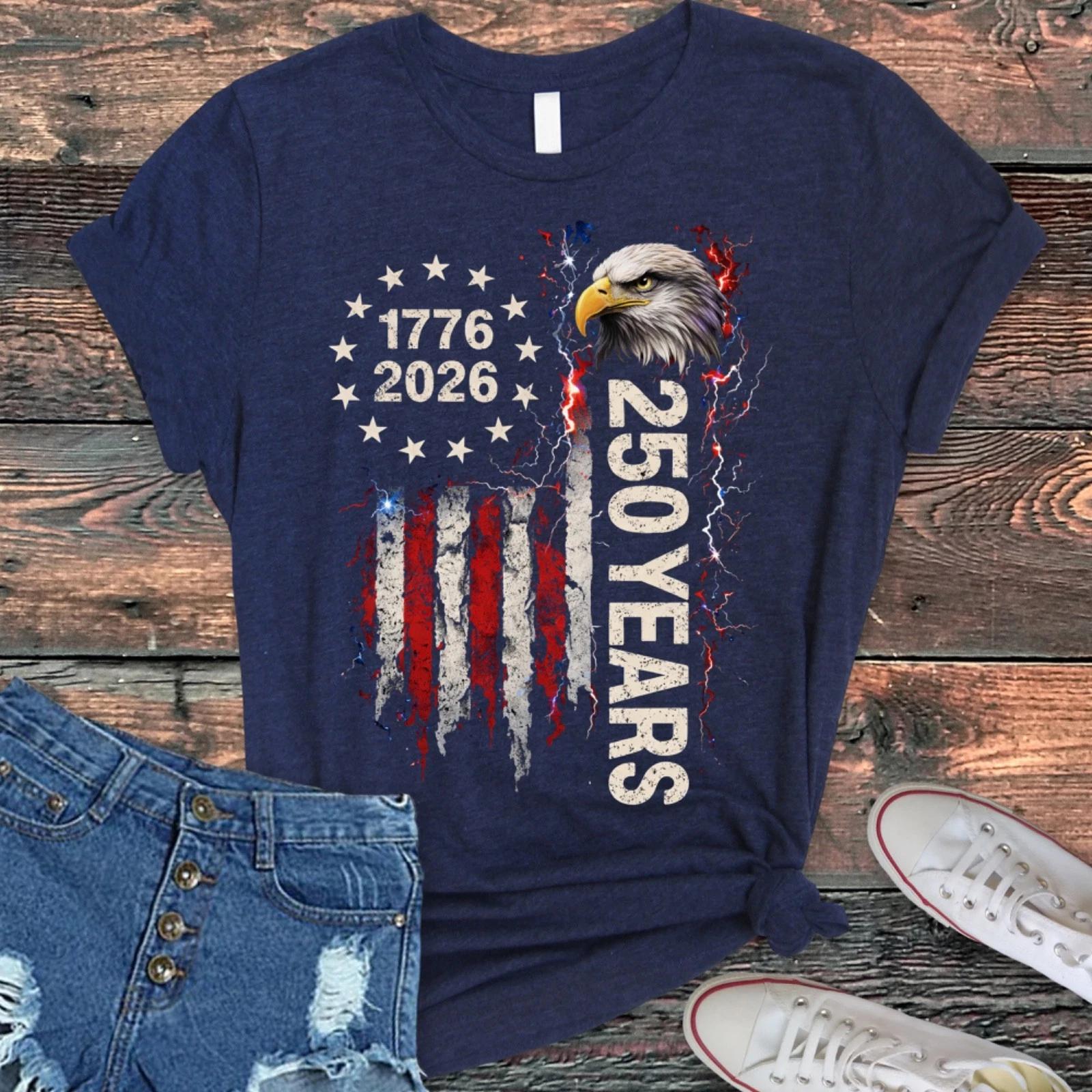 America 250th Birthday Shirt, 1776-2026 USA Semiquincentennial Patriotic Tee 2XL