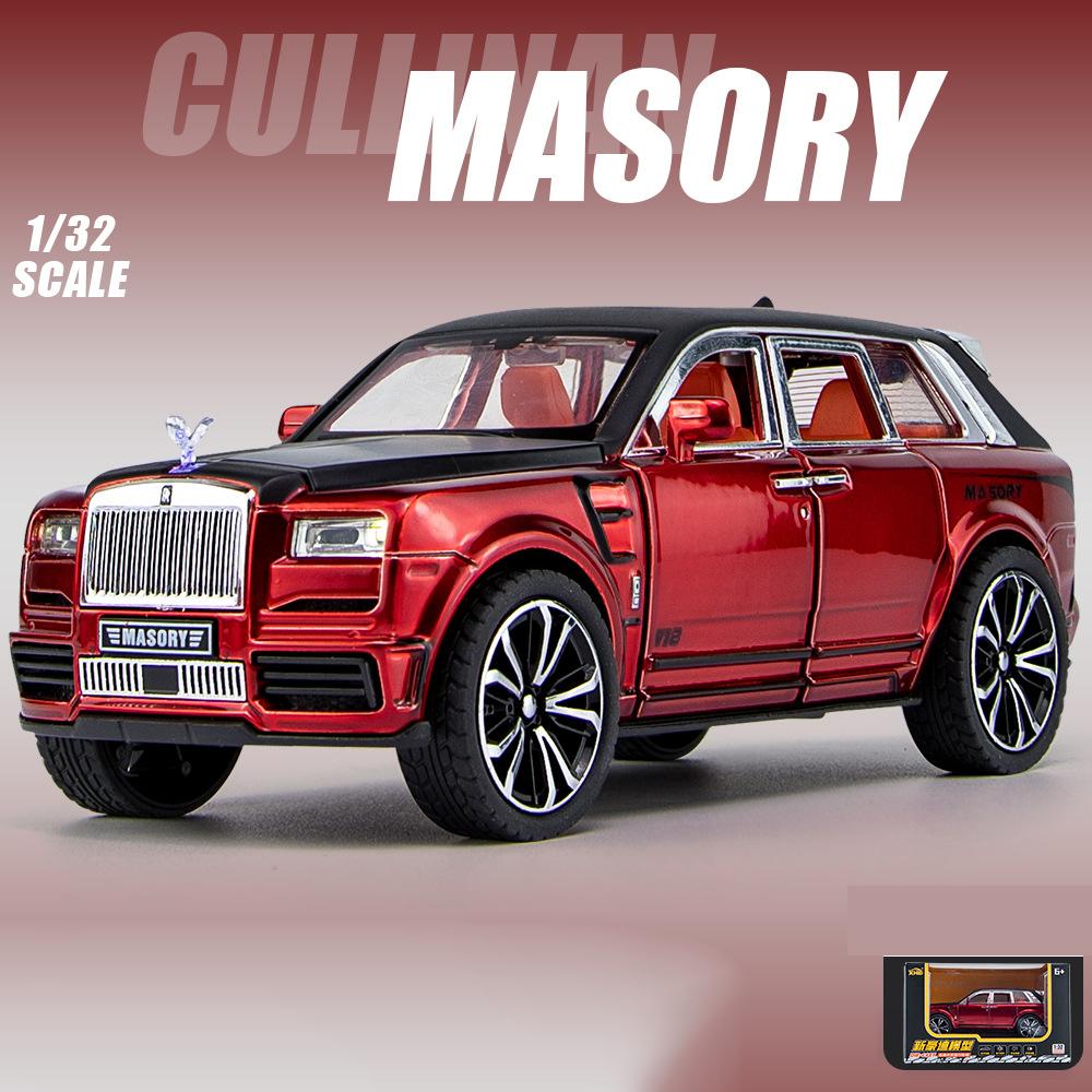 

Эксклюзивный литой под давлением автомобиль из металлического сплава в масштабе 1/32 CULLINAN MASORY, литой под давлением металлический игрушечный автомобиль с открывающимися дверцами, легкая музыкальная игрушка в подарок 1/32-Size:17*6.5*6cm красный