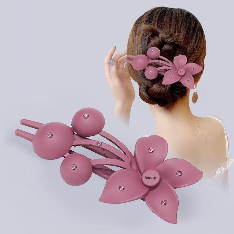 Bauhinia Rhinestone Frosted Hair Clip - Elegant Flower Hairpin for Women