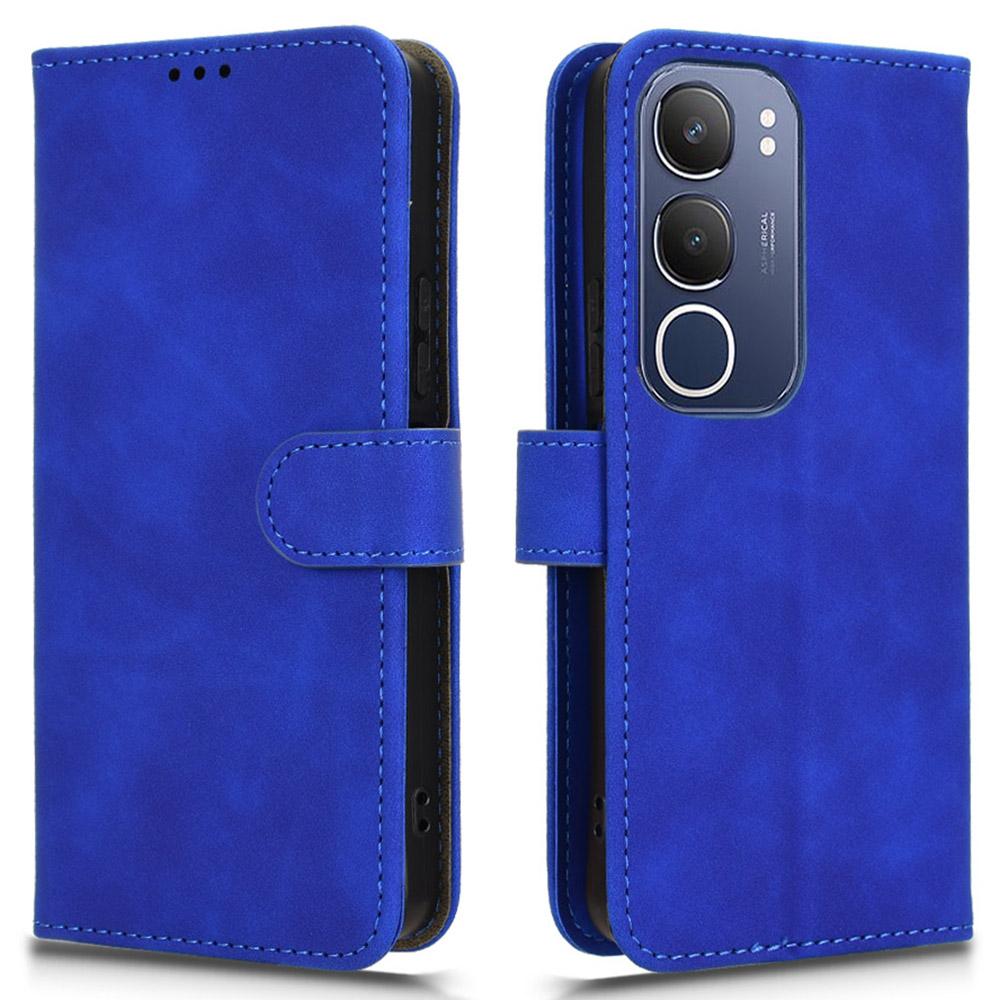 For vivo Y19s 4G Leather Case Skin-Feel Anti-Drop Wallet Flip Phone Cover