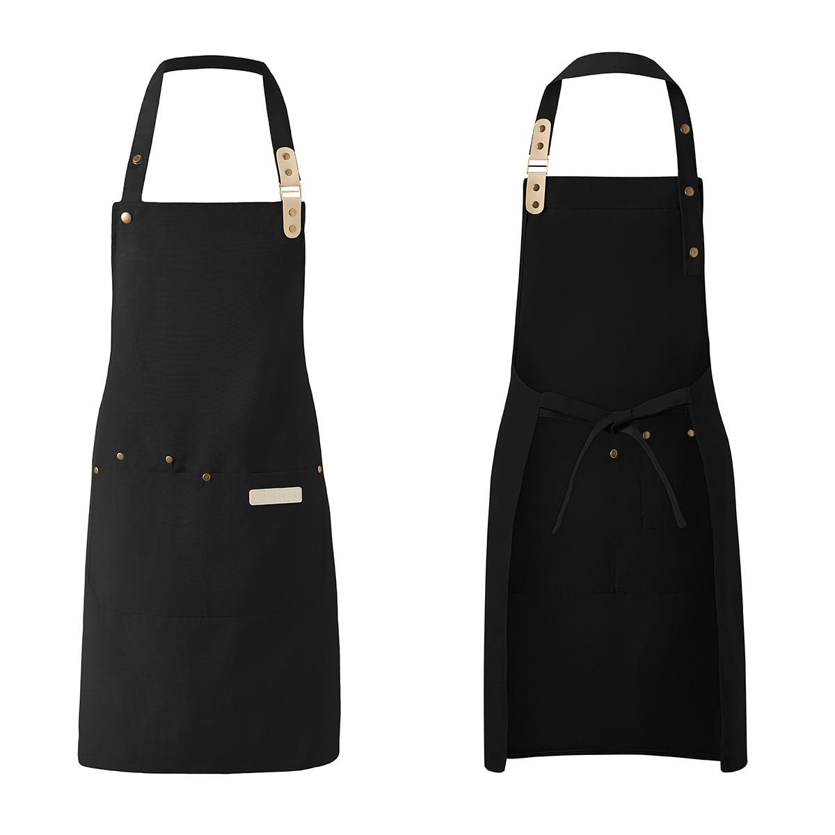 

1 Piece Chef Apron Unisex Waterproof Canvas Durable for Restaurant Hotel Baking Beauty Salon Nail Art Kitchen Cooking OneSize чорний
