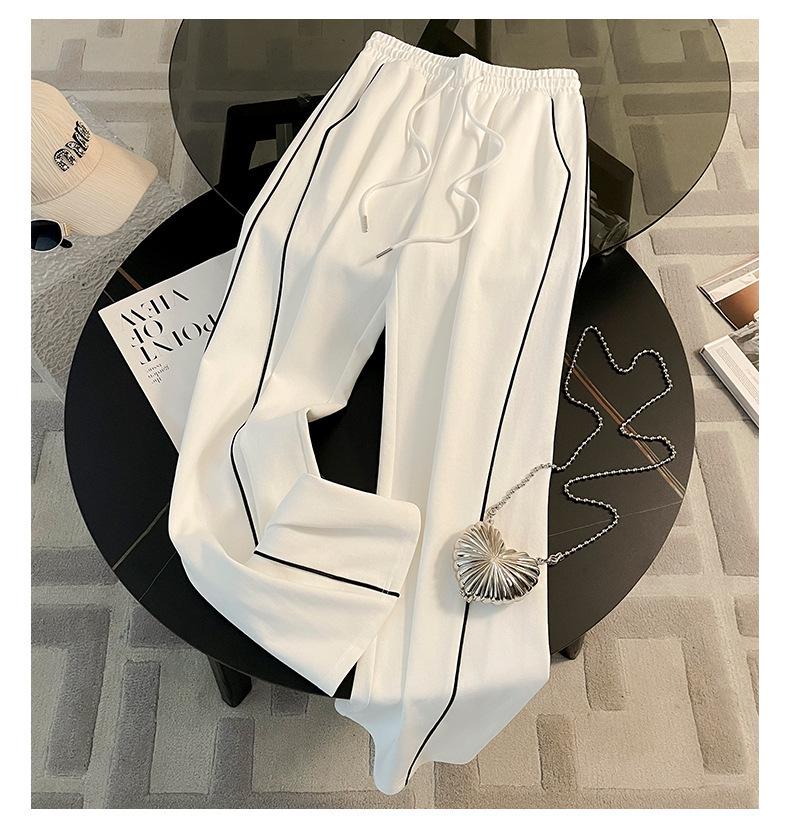 Women's Slimming Street-Style Two-Piece Set: Long-Sleeve Hoodie & Wide-Leg Pants for Spring/Autumn