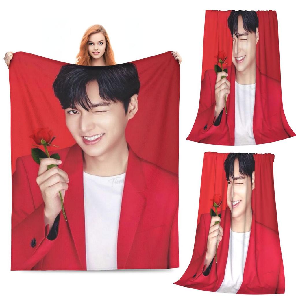 Kpop Lee Min Ho  Blankets Flannel Sofa Throw Blanket Lightweight for Home Bedroom Office Throws Bedspread Quilt