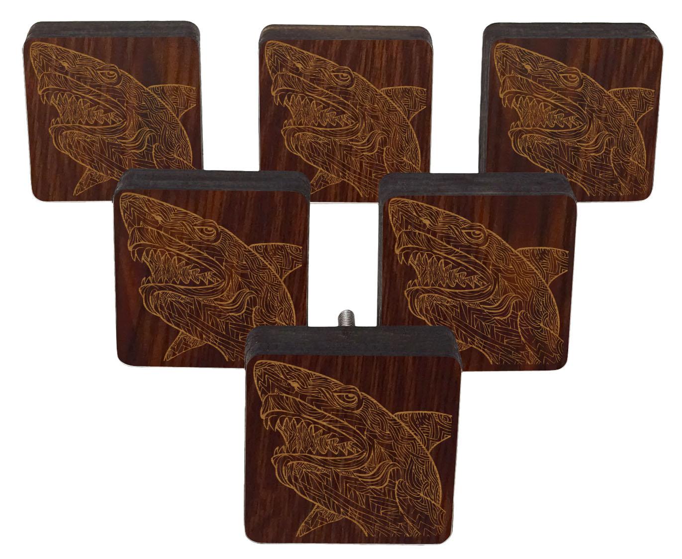 

IBA Indianbeautifulart Коричневі ручки з гравіюванням Дерев’яні ручки для гардеробу, висувні ящики для шаф, 10 2 x 2 Inches-Square коричневий