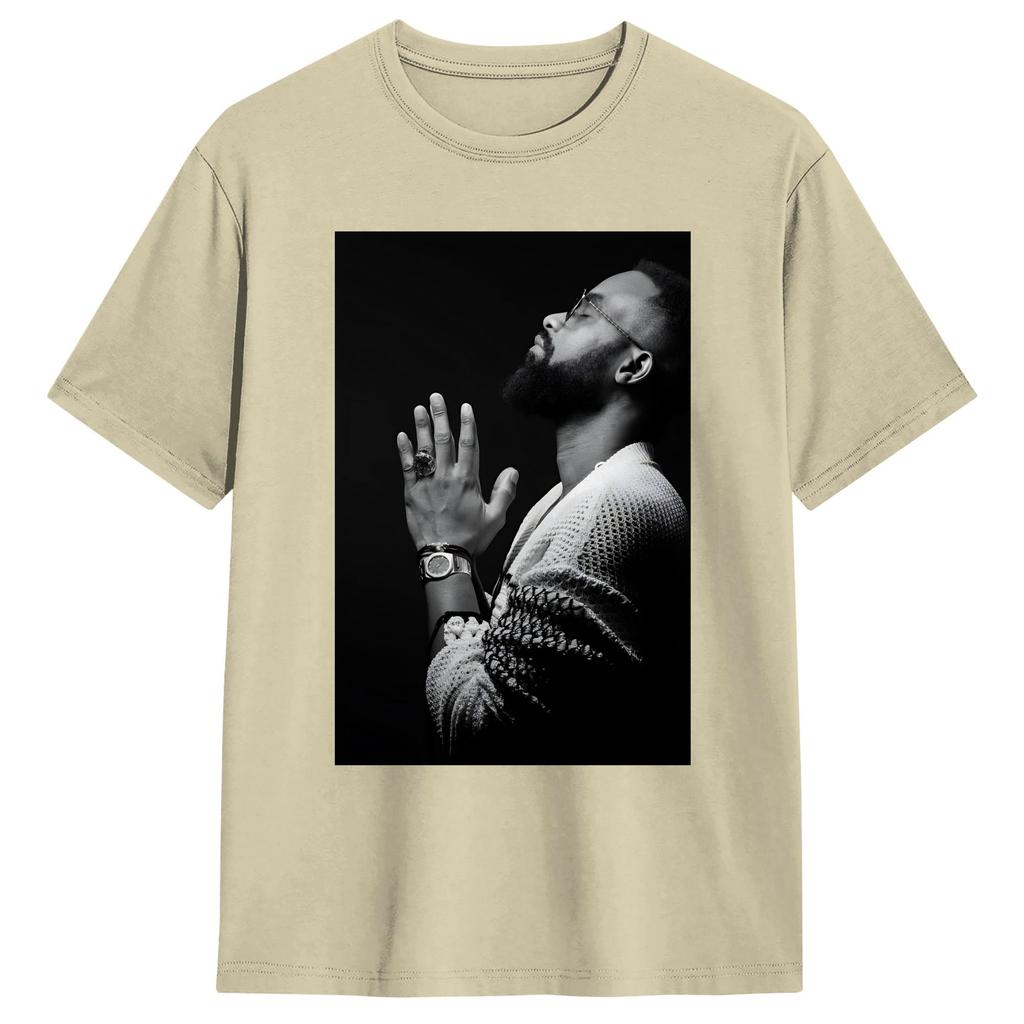 Musician Fally Ipupa Printed T-shirt Men and Women Summer Cotton Y2K Clothing Short Sleeved Tops Fan Gift