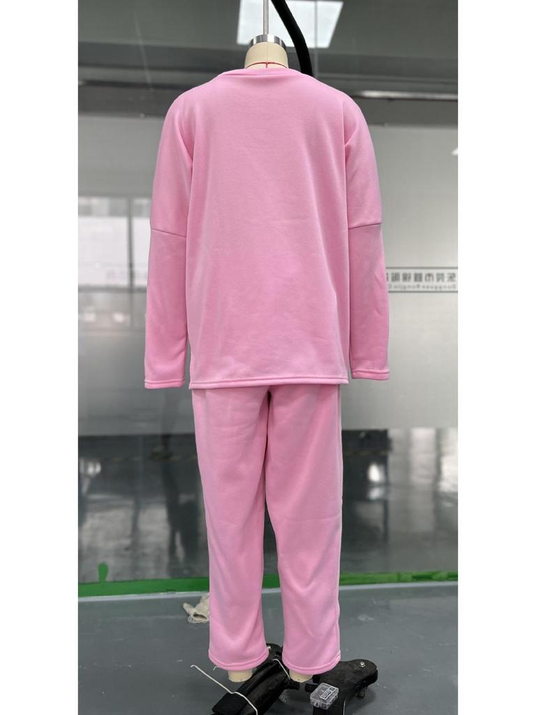 2024 Women's Casual Loose Long Sleeve Sweatshirt and Harem Pants Set for Autumn and Winter