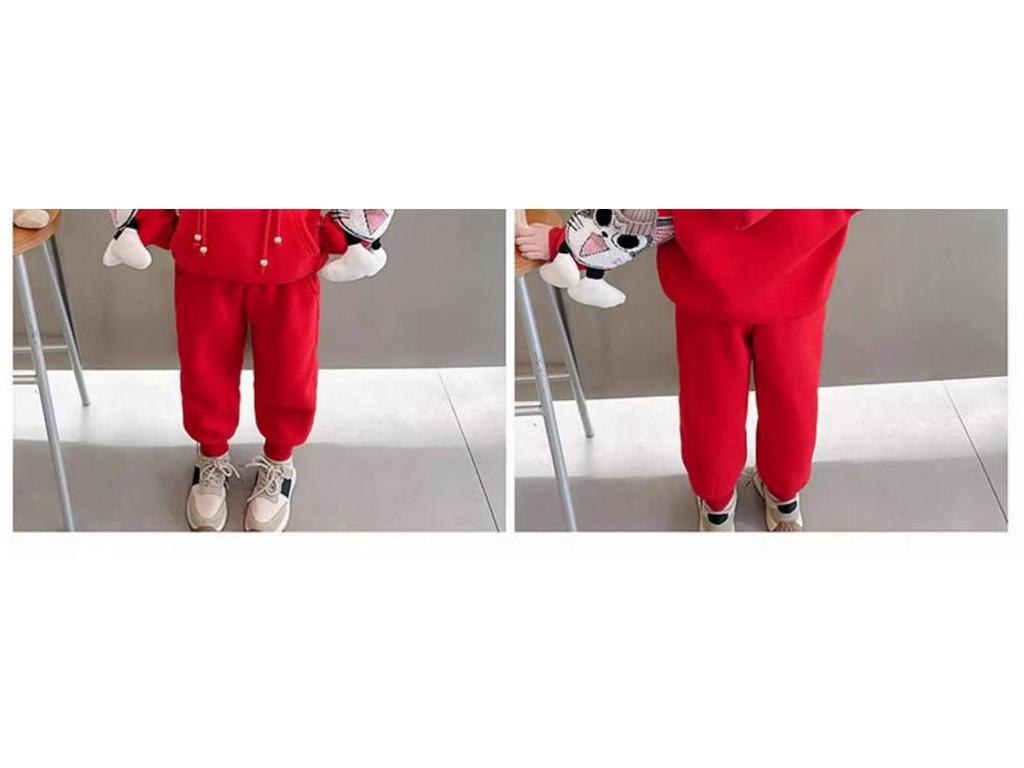 Trendy Girls' Cartoon Sweatshirt and Pants Set - Casual and Sporty Two-Piece Outfit