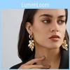 Alloy Gold Chic Geometric Earrings With Pearl Detail Everyday Elegance