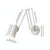 Adjustable Swing Arm Lamp Foldable Wall Light Retro Reading for Readers,