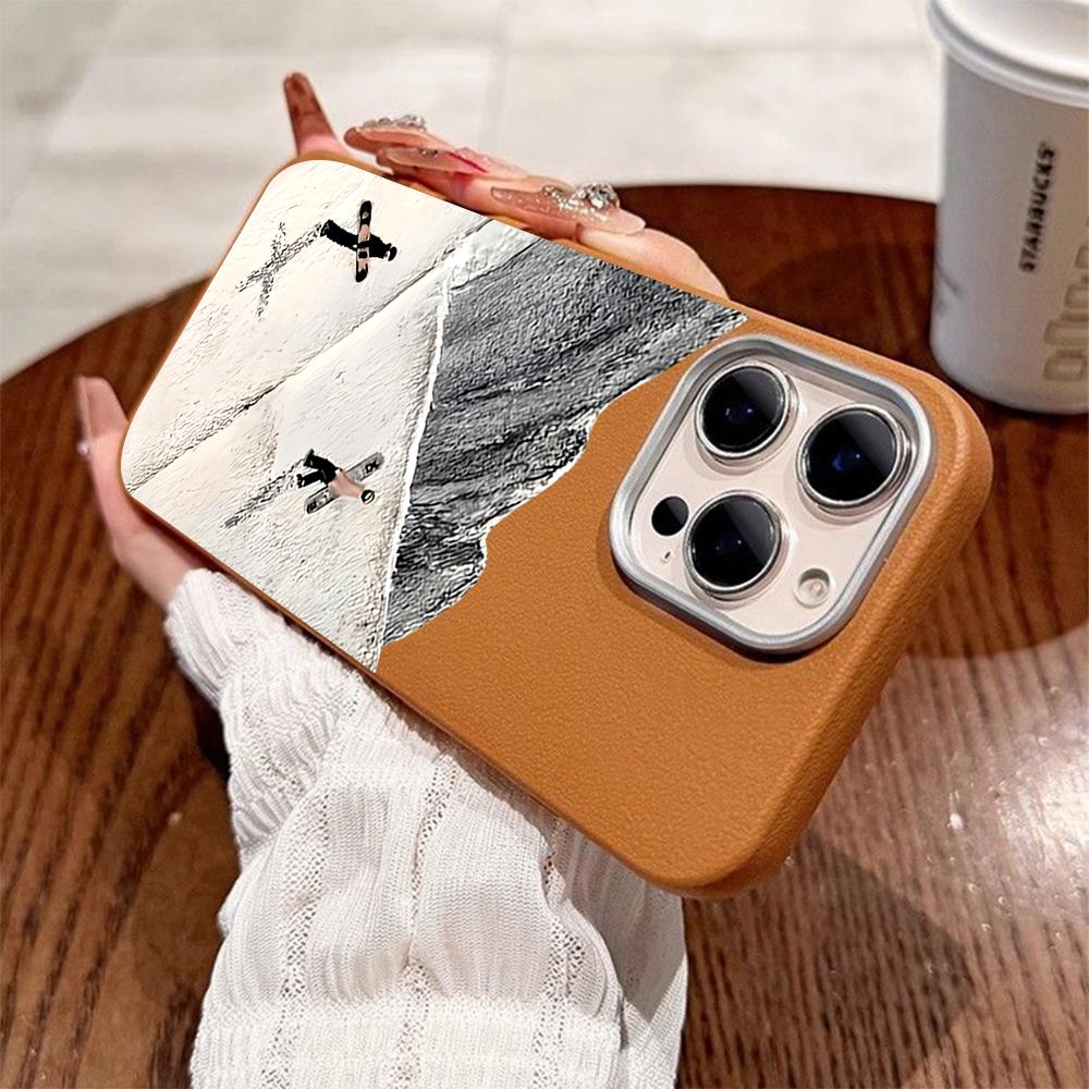 Snowboarder Mountain Pattern Phone Case For iPhone 17 16 Pro Max 15 14 13 12 11 Pro 17 Air 14 15 Plus Shockproof Soft Cover
