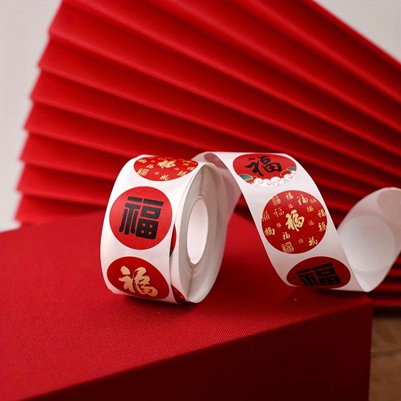 500pcs Chinese New Year Celebration Stickers Self-adhesive Round Gift Labels for Spring Festival and Home Decoration