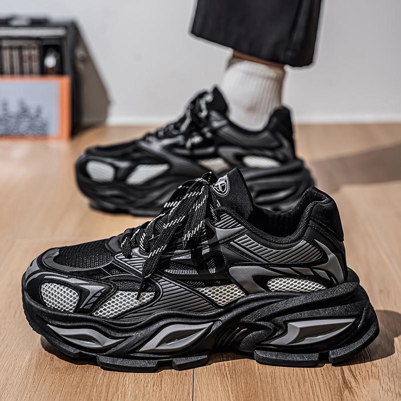 Men's Vintage Chunky Mesh Running Sneakers Breathable Non Slip Thick Sole Casual Streetwear Shoes