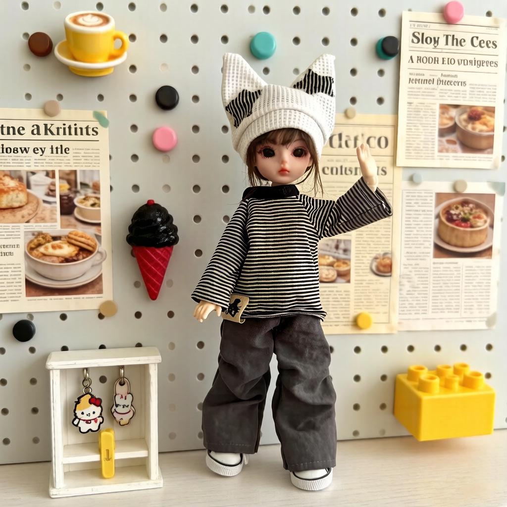 6-Point BJD Doll Clothes: Casual Hoodie Set for Handsome Boy & Girl Dolls