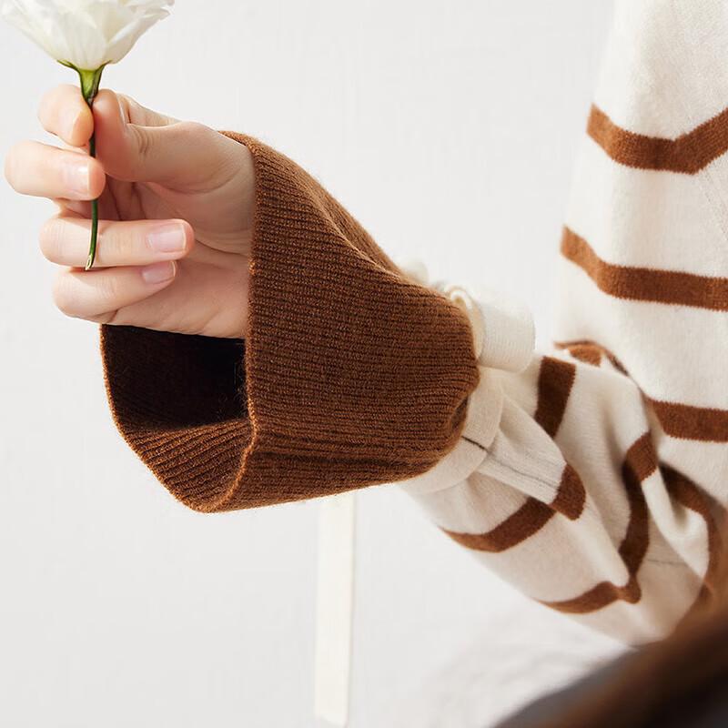 Women's Loose Fit Striped Cashmere Sweater