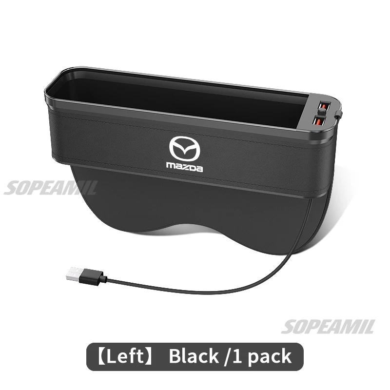 

2025 Hot Mazda 3 5 6 Axela Atenza CX30 CX3 CX5 CX7 CX8 CX9 MX5 RX8 BT50 Car Seat Crevice Storage Box USB Charging Seat Gap Slot