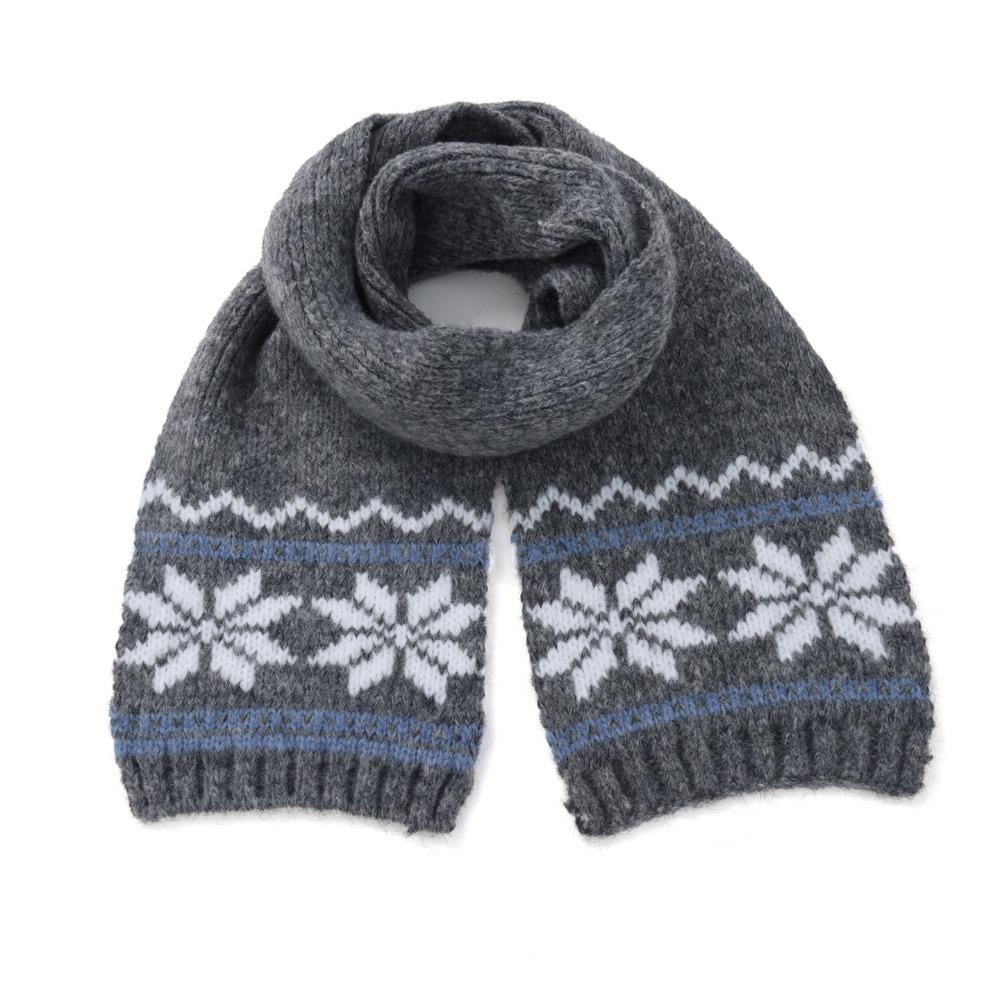 Cozy Retro Knitted Hat Soft Snow Flake Jacquard Pompoms Beanie Warm Winter Hat Scarf for Women