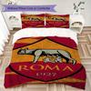 Set lenjerie de pat cu model A.S. Roma Cearșaf pilotă Huse pernă Decorațiune casă Cadou de ziua de naștere (1 * husă de pilotă + 2 * fețe de pernă fără miez)01