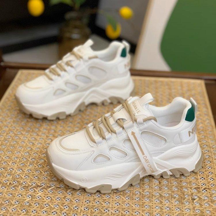 

Женская обувь, новая летняя обувь для папы на толстой подошве, женская повседневная маленькая спортивная повседневная обувь, женская универсальная обувь с цветными блоками 35