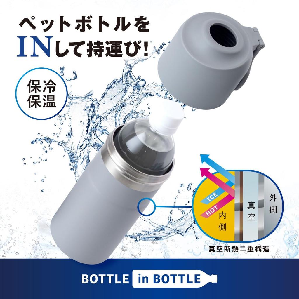 Atlas Plastic Bottle Floral Water Set of Cold Plastic Bottle Vacuum Folding Bottle In Bottle Holder, Pattern, Bottles, 2, Insulation, Cooler, 500ml,