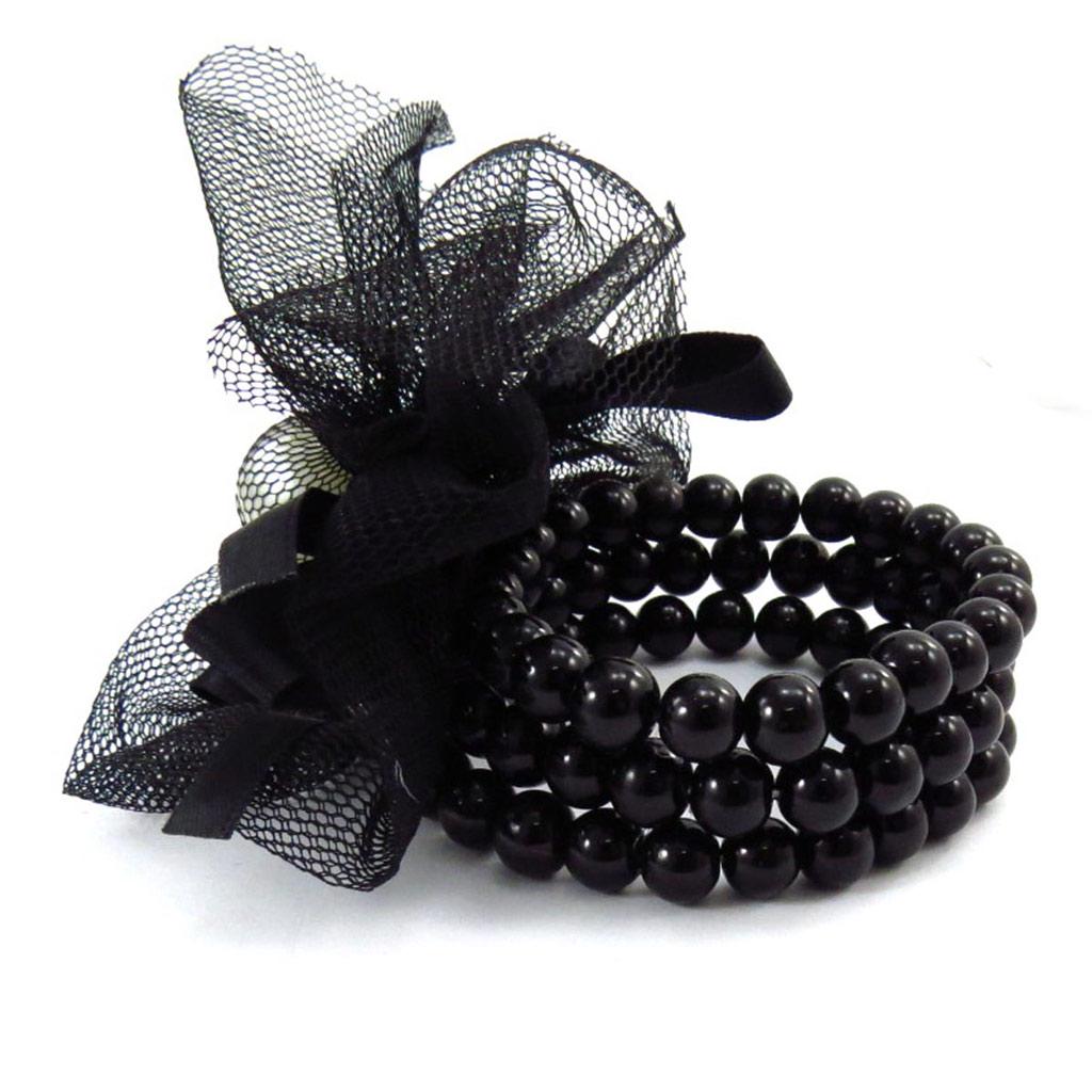 Les Trésors De Lily [J6931] - Black 'Scarlett' Designer Bracelet