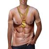 Zabawna koszulka z nadrukiem 3D Muscle Body Męskie ubrania projektanta Streetwear Krótki rękaw Top Tees Brzydkie włosy na klatce piersiowej T-shirt Odzież