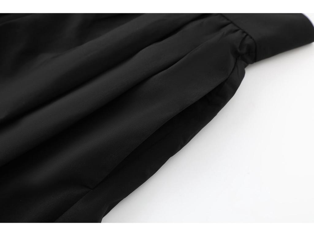 2025 Winter Women's Casual Black High-Waisted Full Skirt