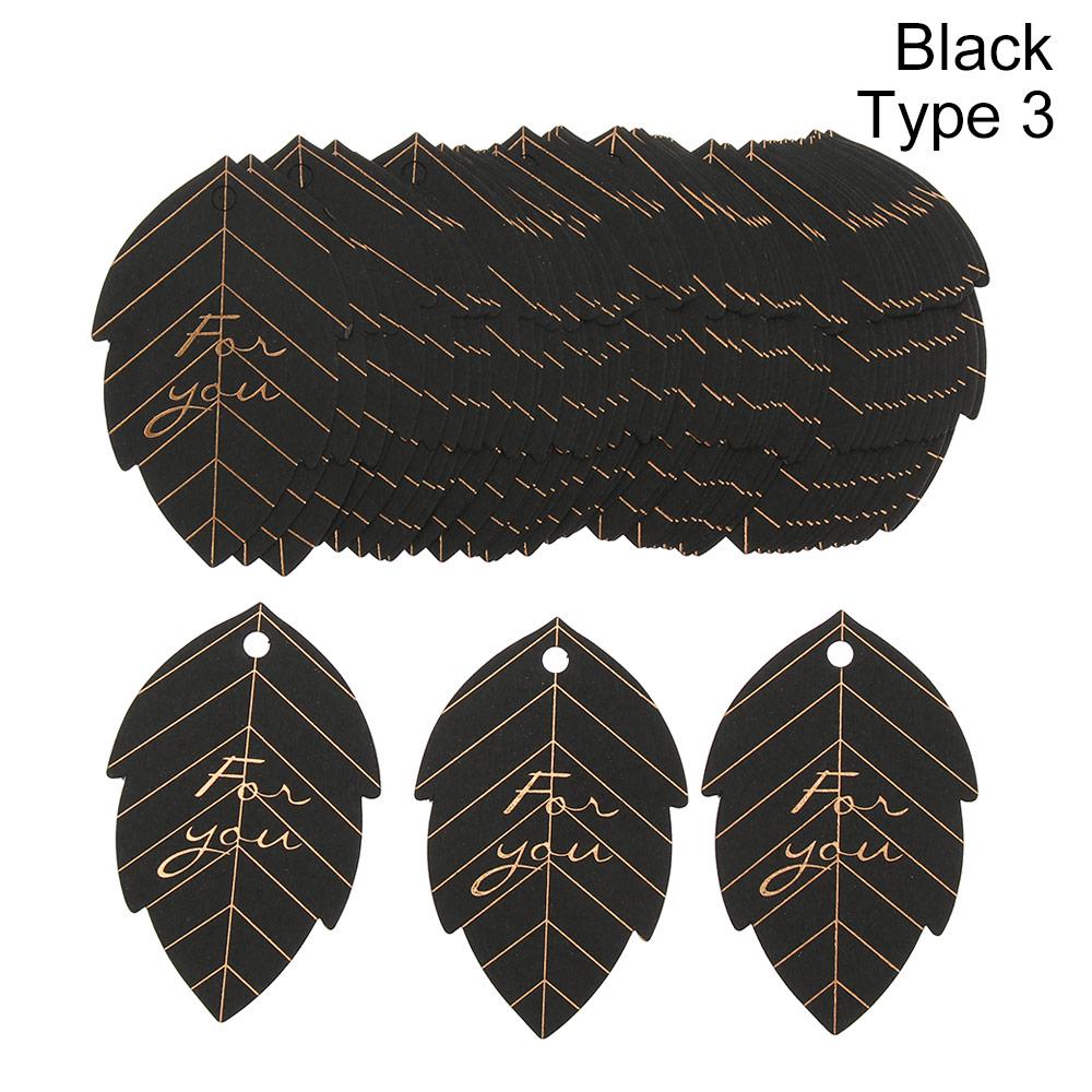 50PCS Gold Stamping Paper Gift Tags Thank You Hang Label Christmas Box Decor Black Red White Birthday Party Supplies DIY Access