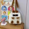 This autumn and winter, the new Korean version of high-end women's plush small backpack cartoon cute one-shoulder crossbody fresh and sweet