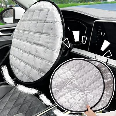 Car Steering Wheel Sun Shade Cover UV-Blocking Steering Sun Protection Cover 44CM Universal Sun Visor Protector Prevent Aging