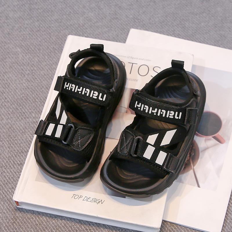 Boys Girls Beach Shoes Open Toes Soft Sole Kids Sandals Hook&loop Trendy 2025 Summer New Children Fashion Casual Shoes Handsome