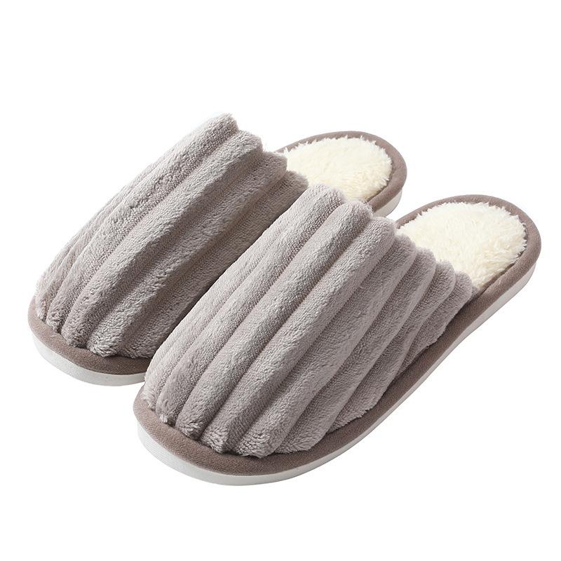Cotton Mop Female Autumn and Winter Home Indoor Warm Soft Bottom Confinement Hair Slippers Floor Non-slip Thick Bottom Couple Hair Slippers Male