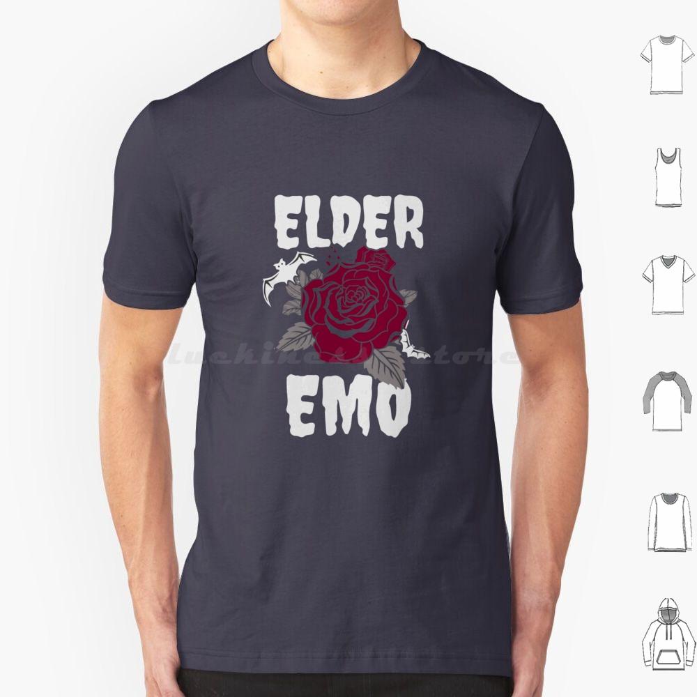 Elder Emo T Shirt 6xl Cotton Cool Tee Elder Emo Emo Goth Elder Skull Pop Punk Emo Band Still Emo Funny Elder Emo Punk Black