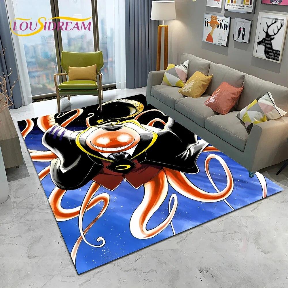 Cartoon Assassination Classroom Anime Carpet Rug for Home Living Room Bedroom Sofa Doormat Decor,kid Area Rug Non-slip Floor Mat