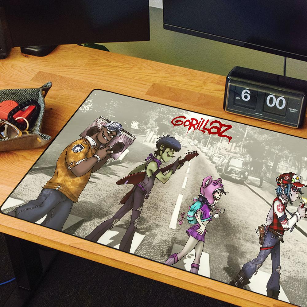 Virtual band Demon Days G-Gorillaz q Mouse Pad Large Desk Mat Keyboard Ergonomic Office Rubber PC Non-slip Anti-fray Home Custom
