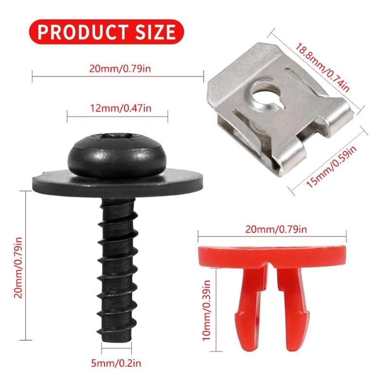 Complete Engine Undertray Cover Screw Set Engine Splashes Shield Guard Body Bolt set Vehicle Accessories for Automotives