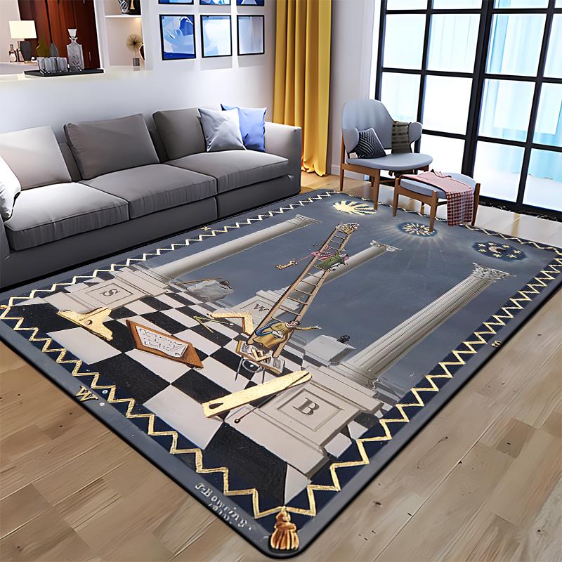 Masonic Illuminati Printed Pattern Rug Baby Play Crawl Floor Mats Living Room Carpets Decoration Fitness Pet Anti-slip Carpet