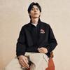 FILA Original Peony Half-Zip Classic Retro Minimalist Casual Comfortable Sweatshirt Unisex sweatshirt Black F51U619204FBK