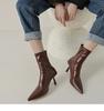 New Autumn Winter Pointed Toe Women Ankle Boots Fashion Zipper Shoes Thin High Heel Women's Morder Short Booties D214