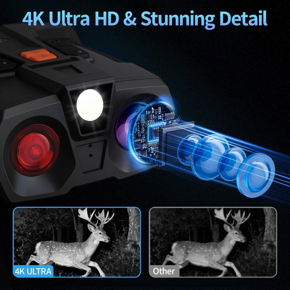 4.5 Inch Big Screen 4K Night Vision Goggles 10x Zoom Infrared Night Vision Telescope Camping