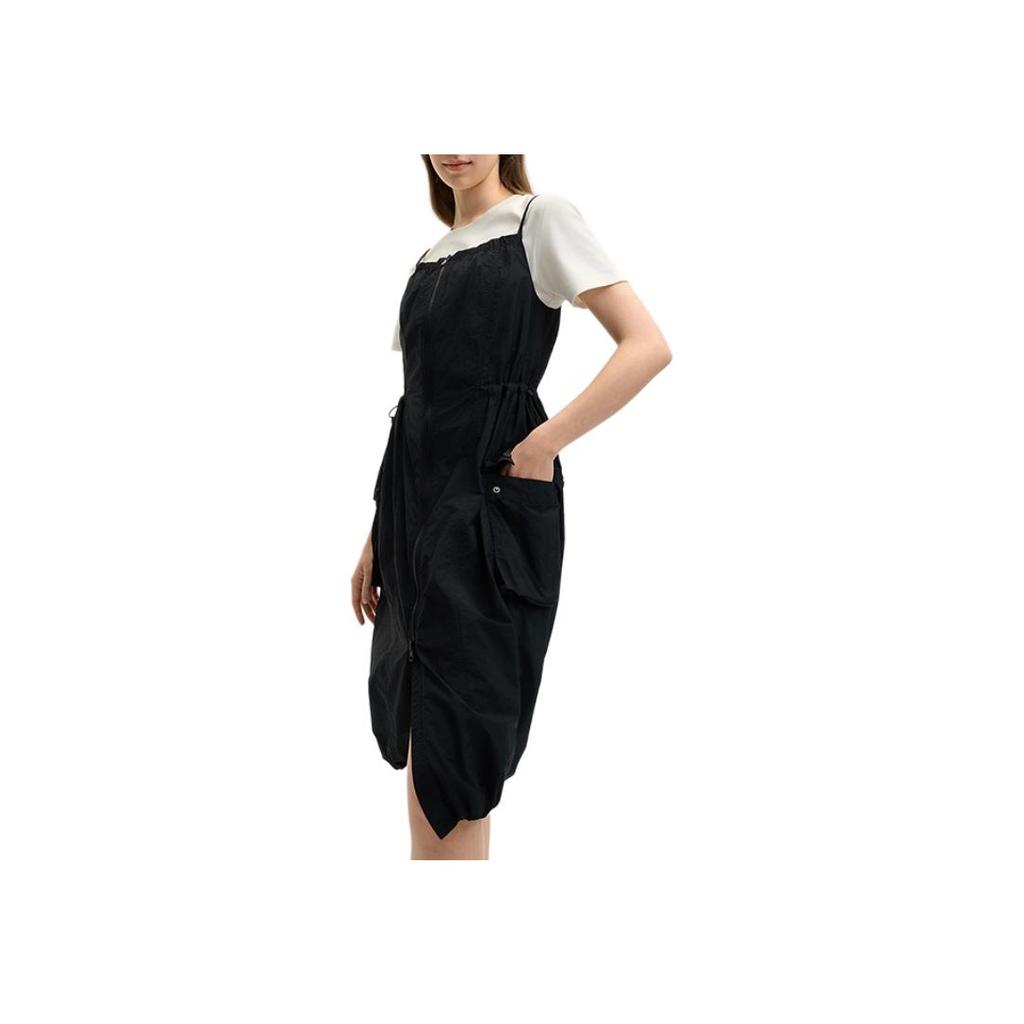 New FILA Lifestyle Slip Dress Women's Jet Black F11W529304FBK