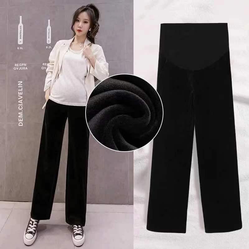 

Широкие брюки Maternity Plus Velvet для весны, осени и зимы — поддержка живота и повседневная одежда XXL (145-165 Jin)