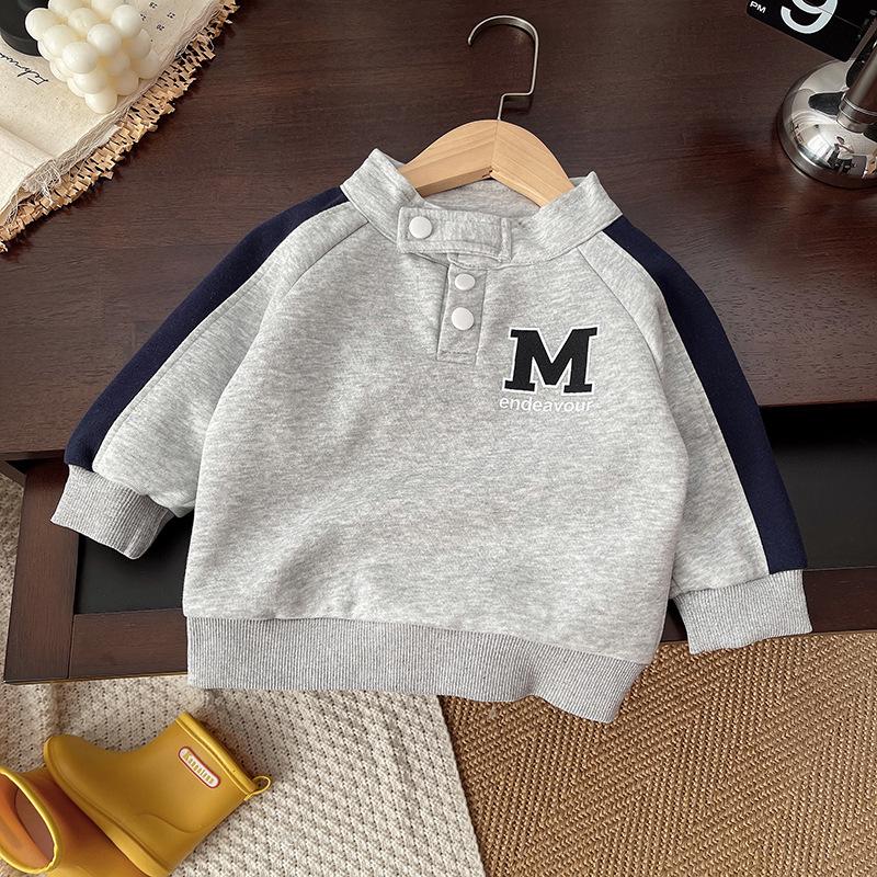 2025 Boys' Spring & Autumn Long-Sleeve Sweatshirt Outfit - Toddler Two-Piece Set