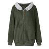 Jacket Hooded Women With Pockets Casual Solid Color Plush Zippered Loose