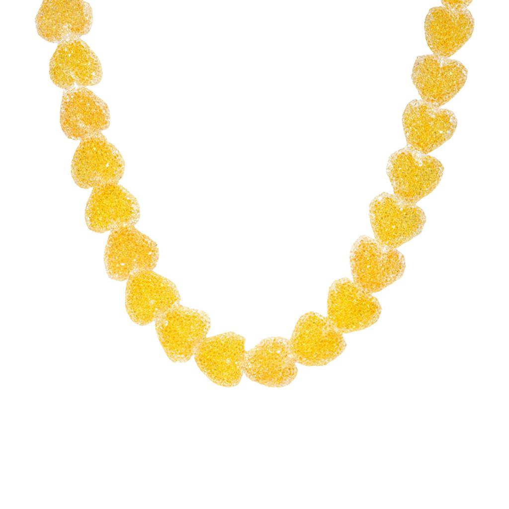 Cute Heart Shaped Resin Pendant Necklace Vibrant Colors Lightweight Comfort Adjustable Chain Accessory For Daily Wear