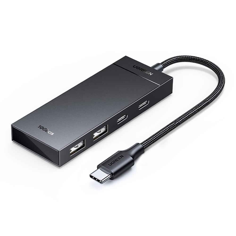 UGREEN 35583 4 in 1 USB C Hub Adapter 2 USB-C + 2 USB-A Ports 0.3m Docking Station 10Gbps Data Transfer for Windows / Mac OS / Linux