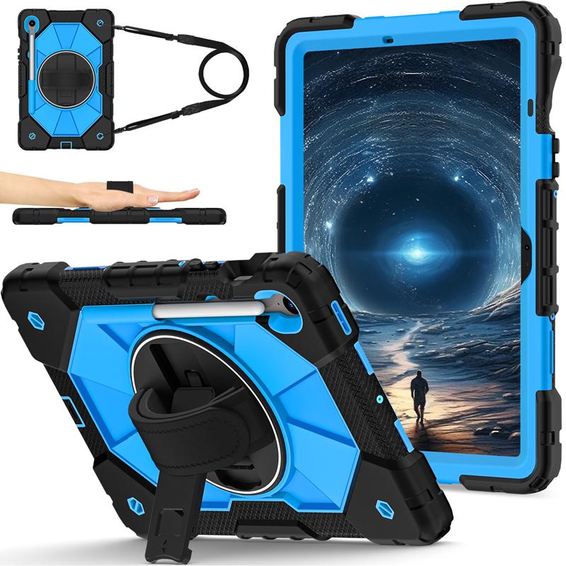 With Pen Holder Case For Samsung Galaxy Tab S10 Lite FE 10.9“ Shockproof Cover Galaxy S9 FE 10.9 11" 360 Rotation Shoulder Strap