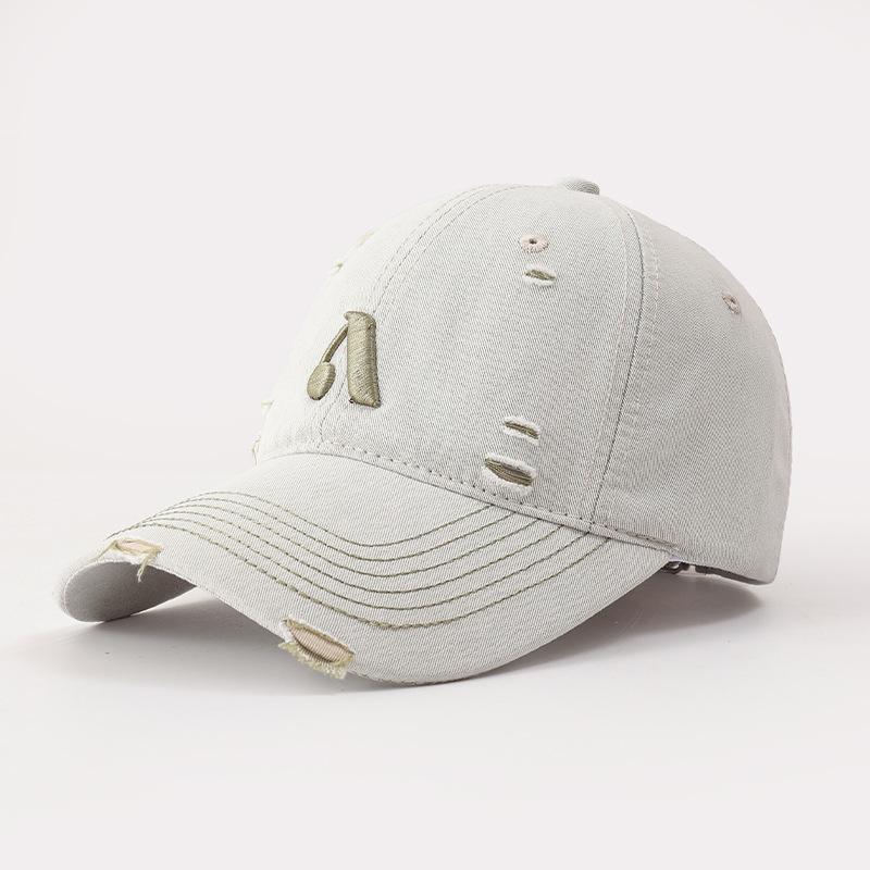 Spring And Summer Hat Female Personality Embroidery Baseball Cap Ripped Cotton Cap Sunshade Sun Protection Cap one size