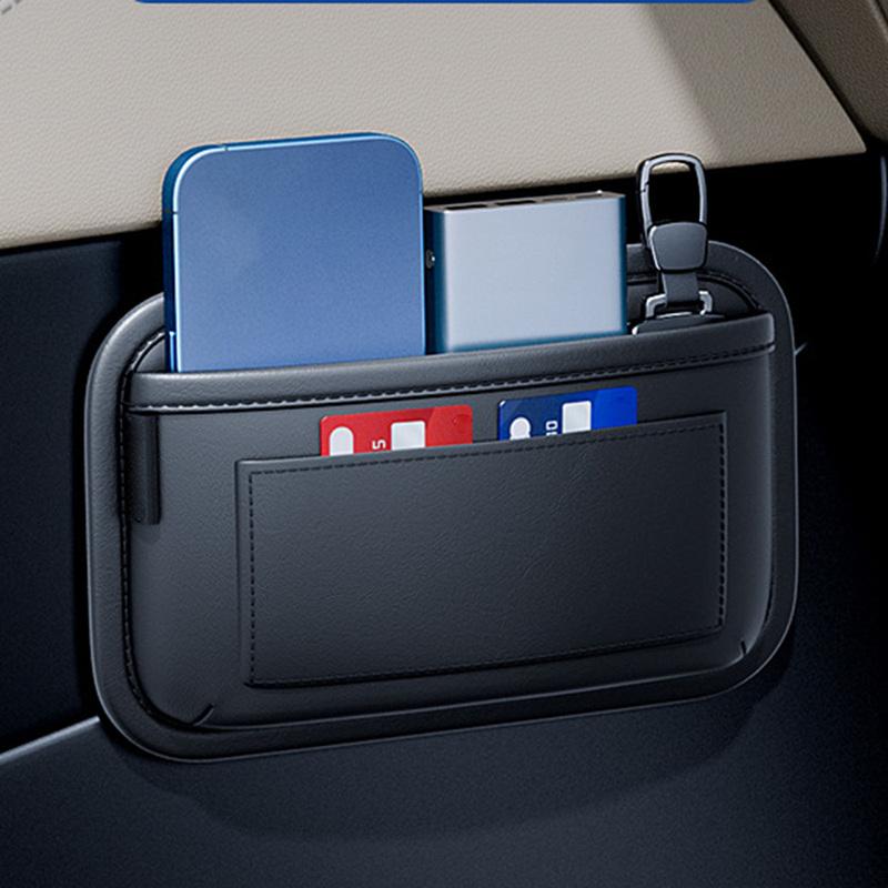 Car Seat Side Pocket Organizer Purse Bag Receipts Card Car Organizer Storage Bag Interior Accessories PU Leather 20x1m
