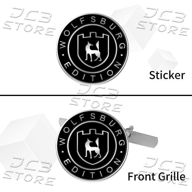Wolfsburg Edition Logo Emblem Car Front Grill 3D Metal Sticker Body Rear Trunk Badge For Golf MK3 MK4 MK5 Passat Jetta Polo