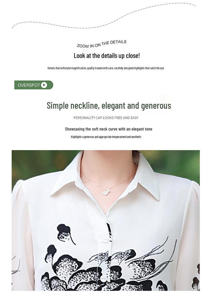 2026 European Style Women's Ink Painting Short Sleeve Shirt